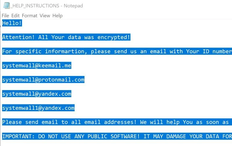SYSTEM Ransomware SYSTEM Ransomware Scam