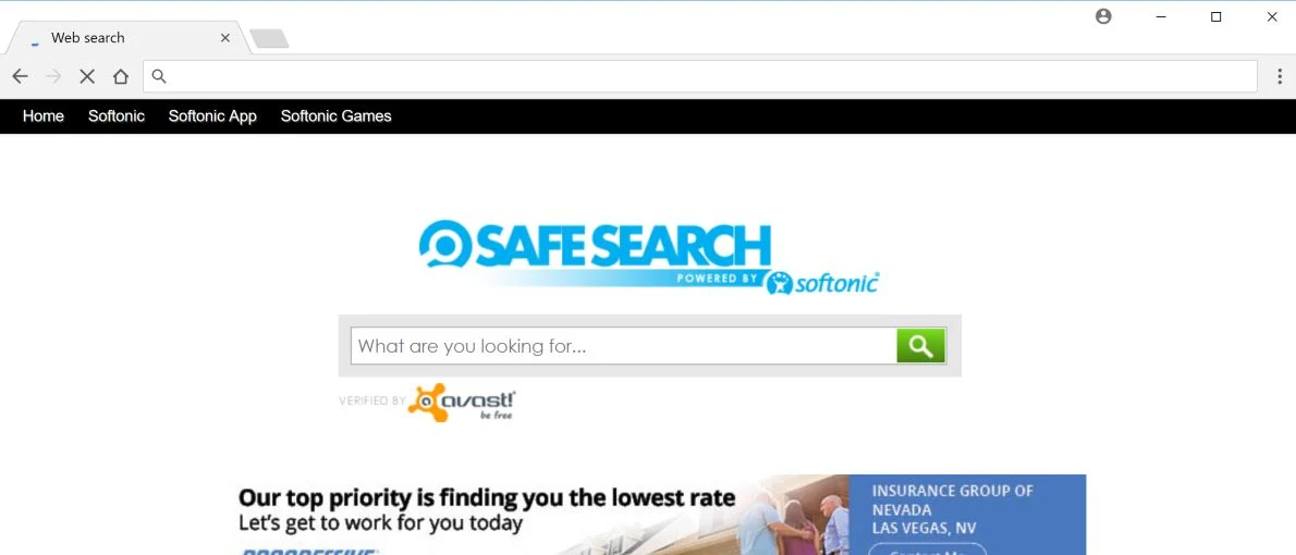 Softonic Safe Search redirect virus