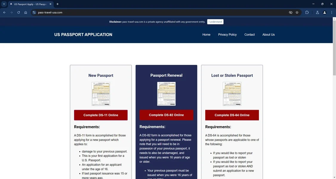 US PASSPORT APPLICATION