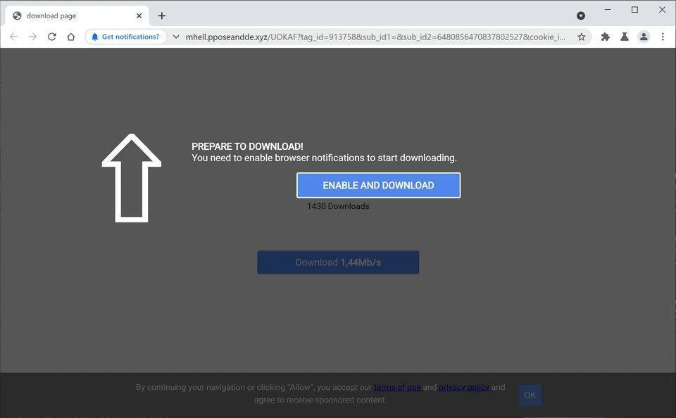 Remove Pposeandde.xyz pop-up ads (Virus Removal Guide) 1 Image: Chrome browser is redirected to Pposeandde.xyz