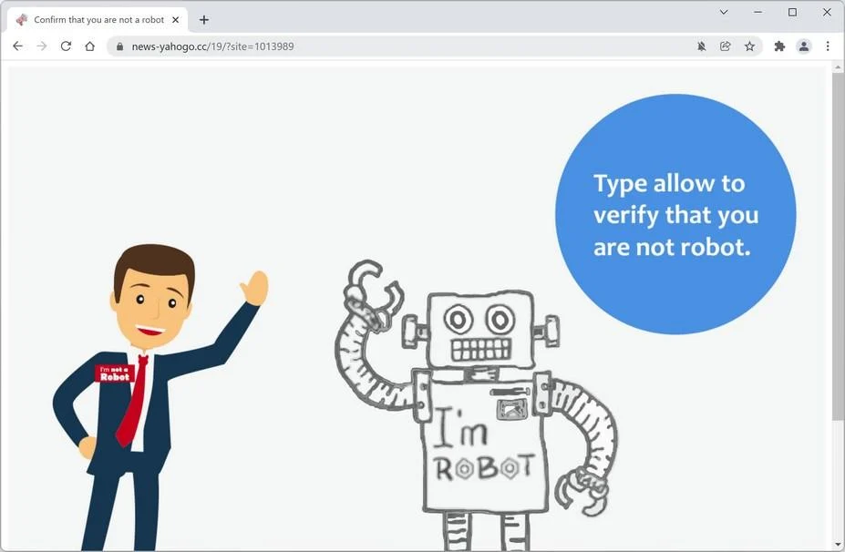 Image: Chrome browser is redirected to News-yahogo.cc