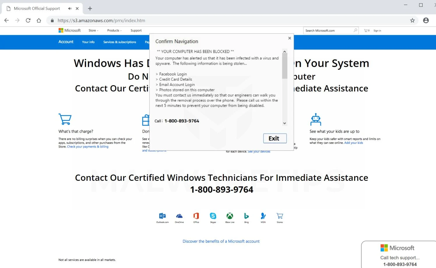 Microsoft Official Support Pop-up Scam Microsoft Official Support Pop-up Scam Virus