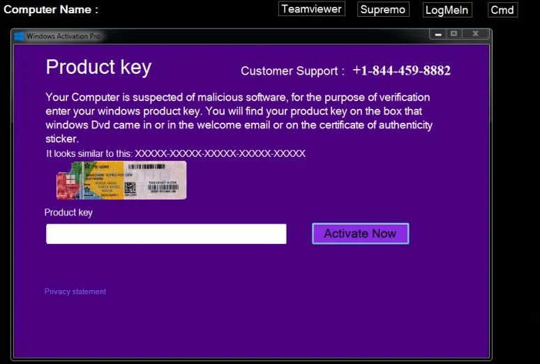 WindowsActivationUpdate malware