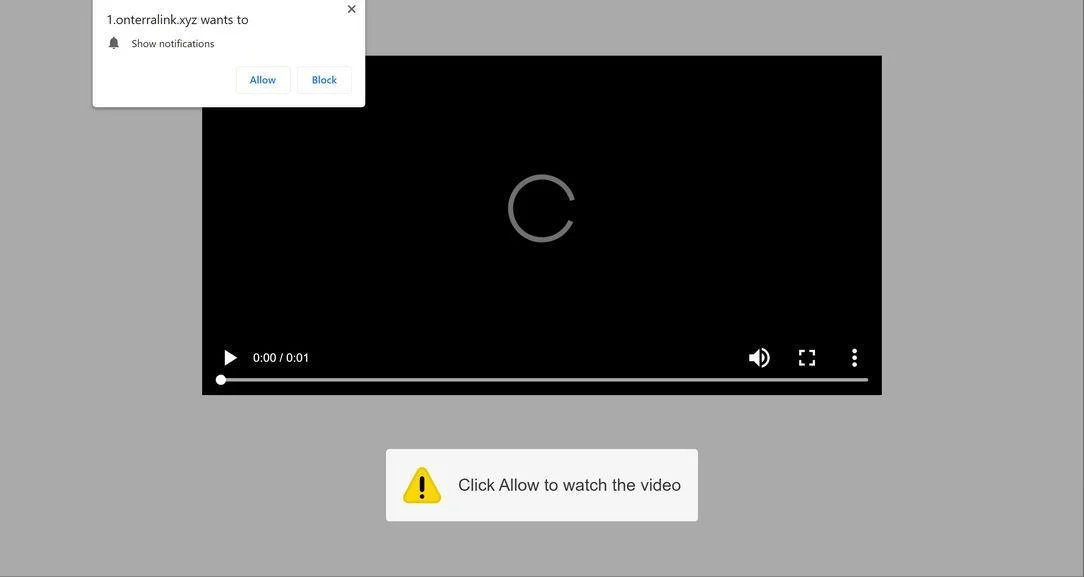 Image: Chrome browser is redirected to Onterralink.xyz