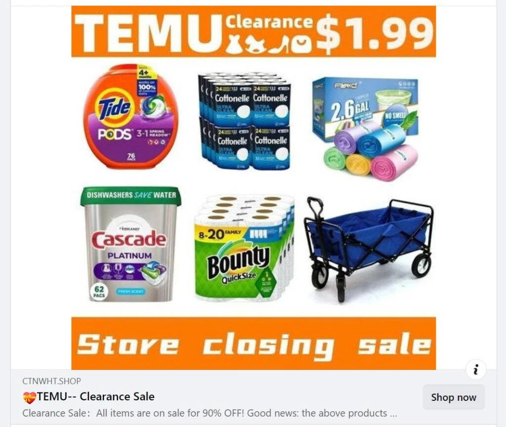 Don't Get Scammed by Fake 90% Off TEMU Clearance Sales 2 TEMU Scam