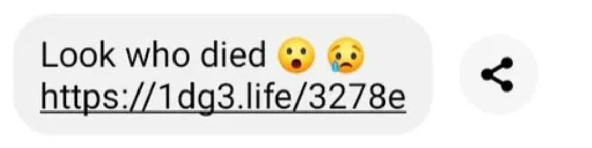Look who died scam