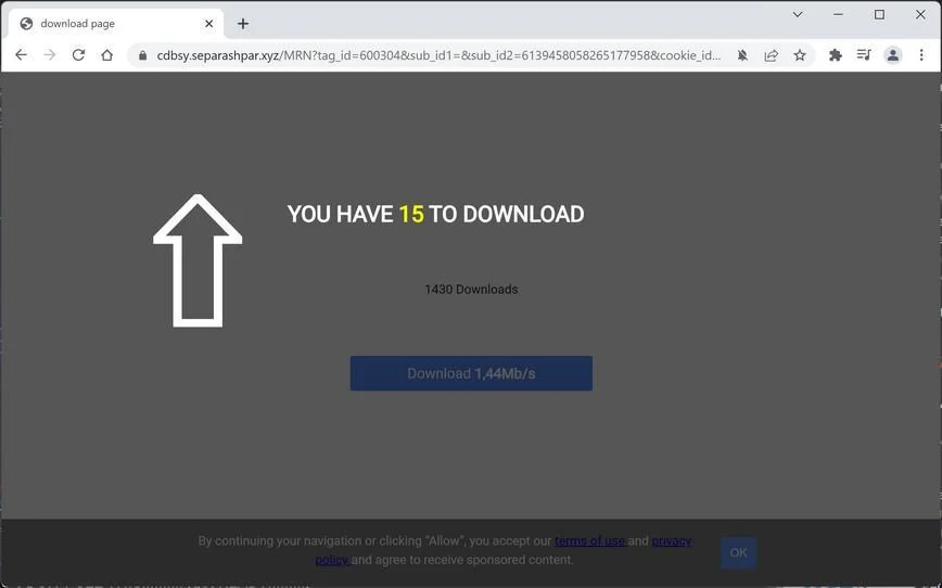 How to Remove Separashpar.xyz Pop-up Ads (Virus Removal Guide) 1 Image: Chrome browser is redirected to Separashpar.xyz