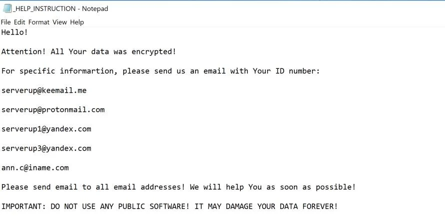 SERVER ransomware Virus