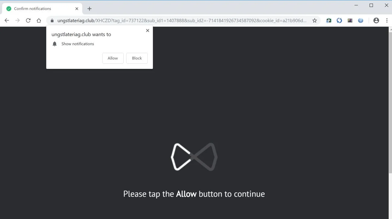 How to remove Ungstlateriag.club pop-up ads (Virus Removal Guide) 1 ungstlateriag.club redirect virus