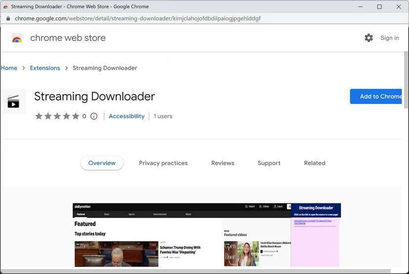 Image: Streaming Downloader Chrome Extension