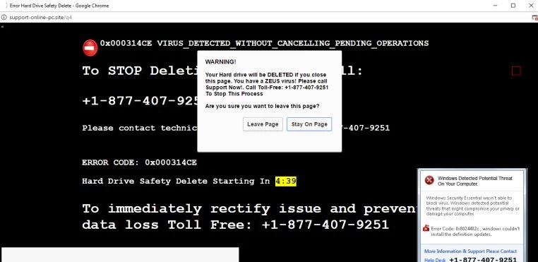 Support-online-pc.site Virus