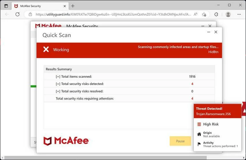 Remove Utilityguard.info Ads (Virus Removal Guide) 1 Image: Utilityguard.info Fake Alert
