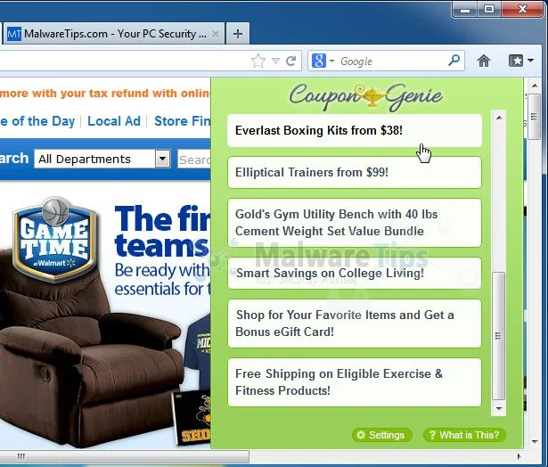 [Image: Coupon Genie virus][