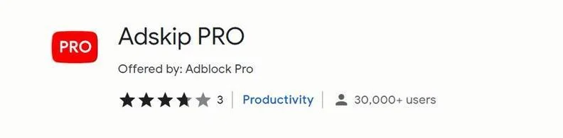 Image: Adskip PRO Chrome extension