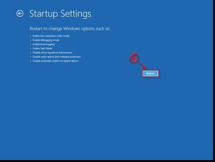 [Image: Windows 8 Restart button]