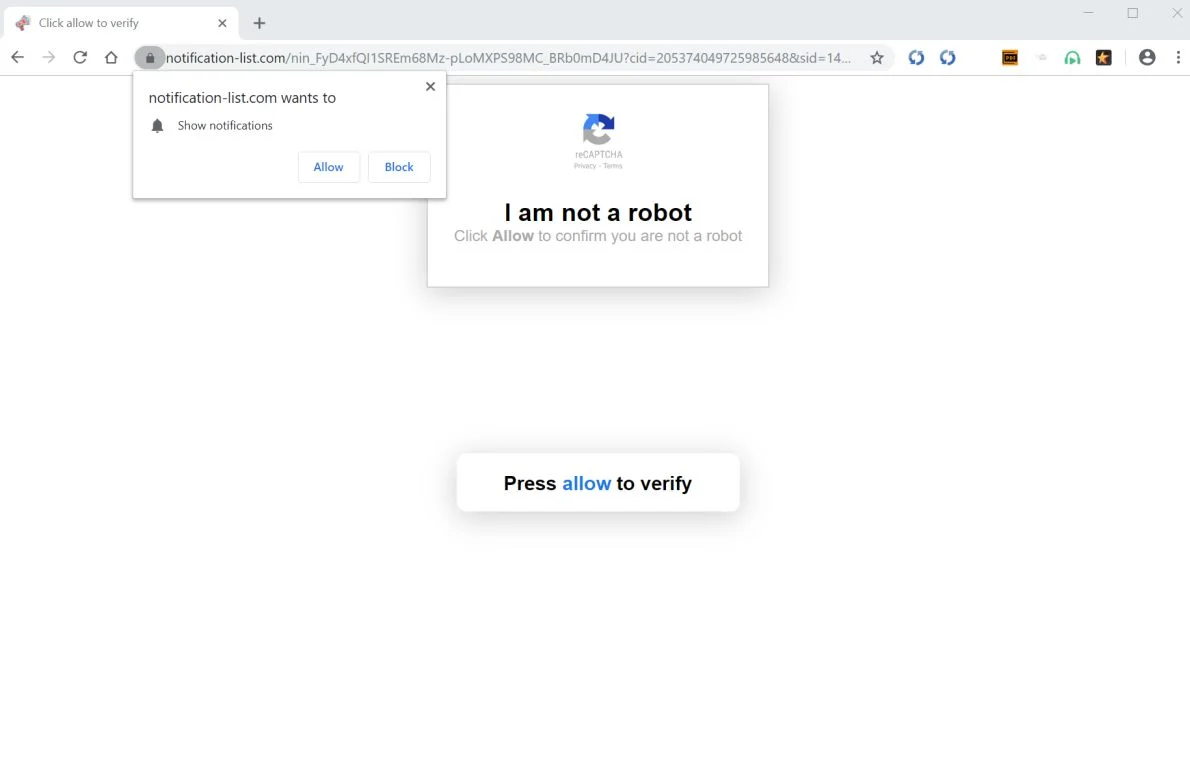 How to remove Notification-list.com pop-up ads (Virus Removal Guide) 1 Image: Chrome browser is redirected to Notification-list.com