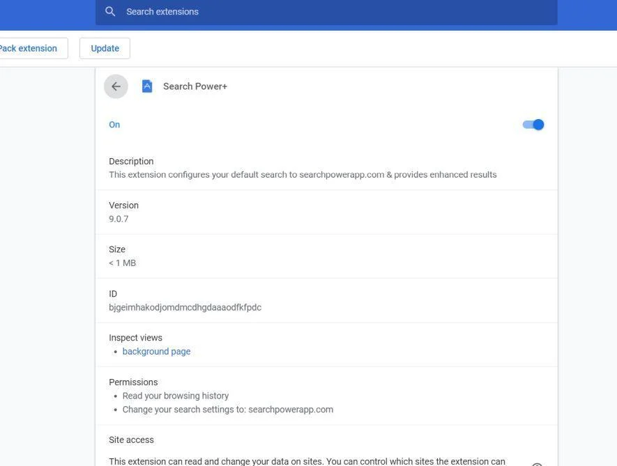 Remove Search Power+ browser hijacker (Virus Removal Guide) 1 Image: Search Power+ Chrome extension