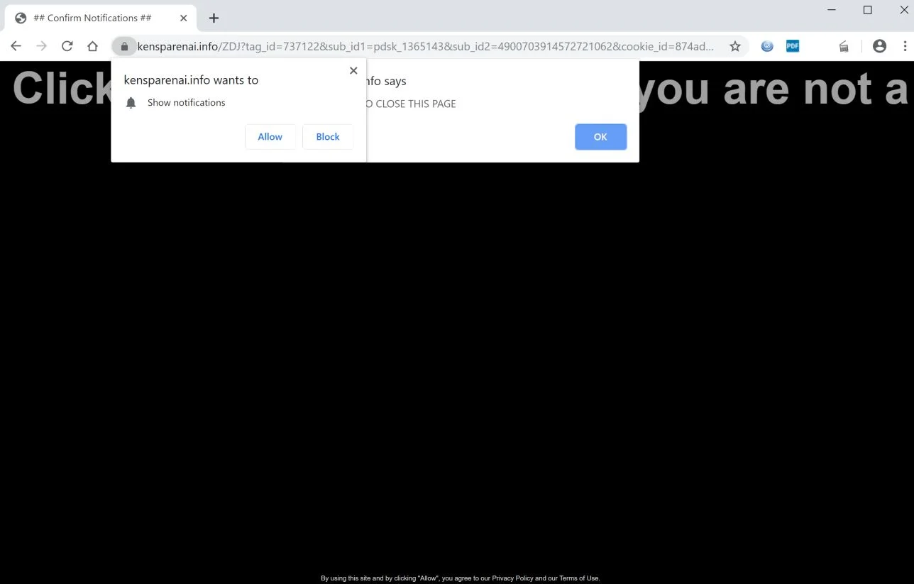 How to remove Kensparenai.info pop-up ads (Virus Removal Guide) 1 Image: Chrome browser is redirected to Kensparenai.info