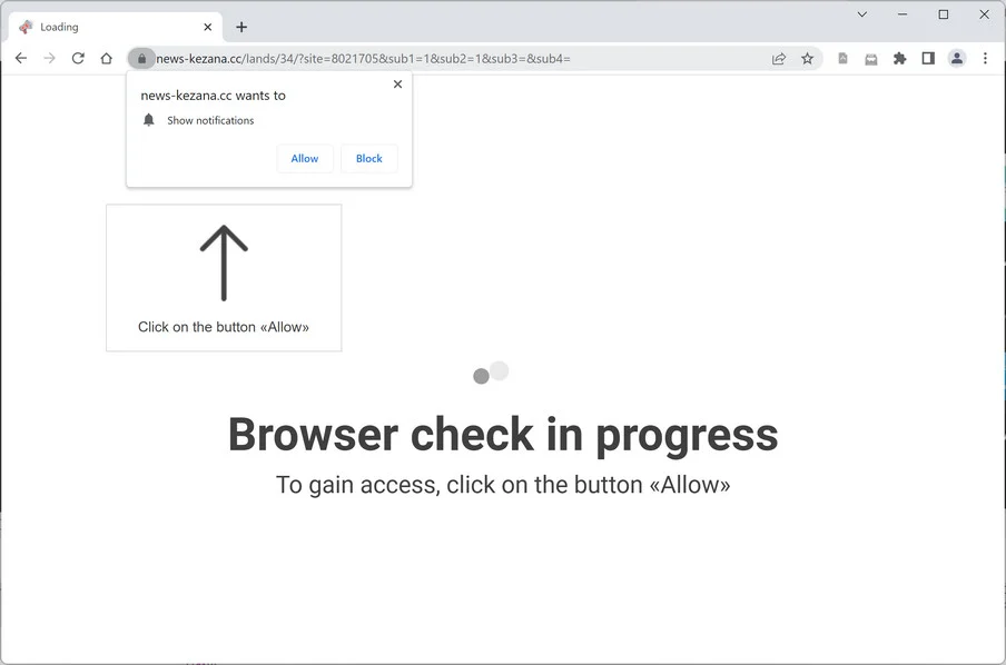 Remove News-kezana.cc Ads (Virus Removal Guide) 1 Image: Chrome browser is redirected to News-kezana.cc
