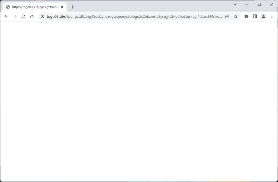 Image: Chrome browser is redirected to the Togo03.site site