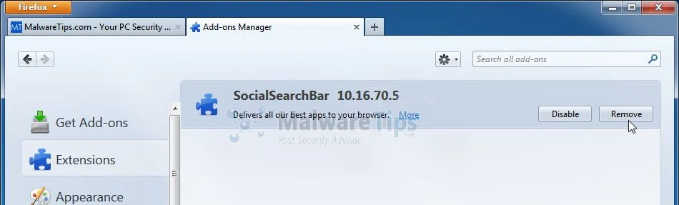 [Image: Social Search Toolbar Firefox extension]