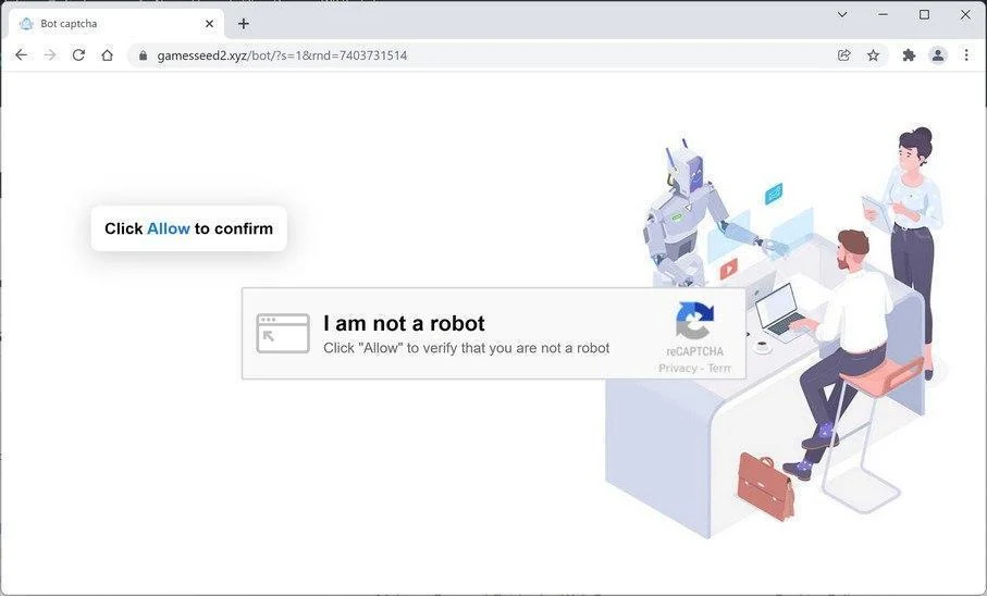 Image: Chrome browser is redirected to Gamesseed2.xyz