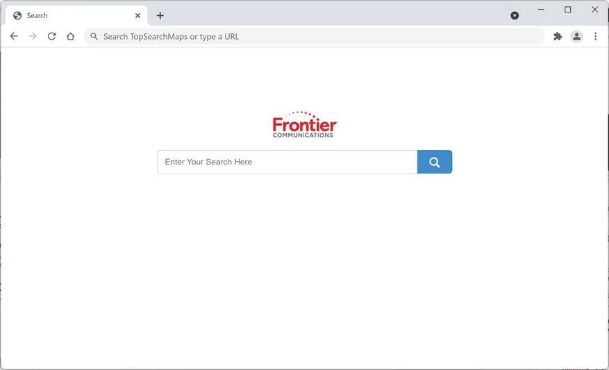 Image: Chrome browser is redirected through Search.frontier.com