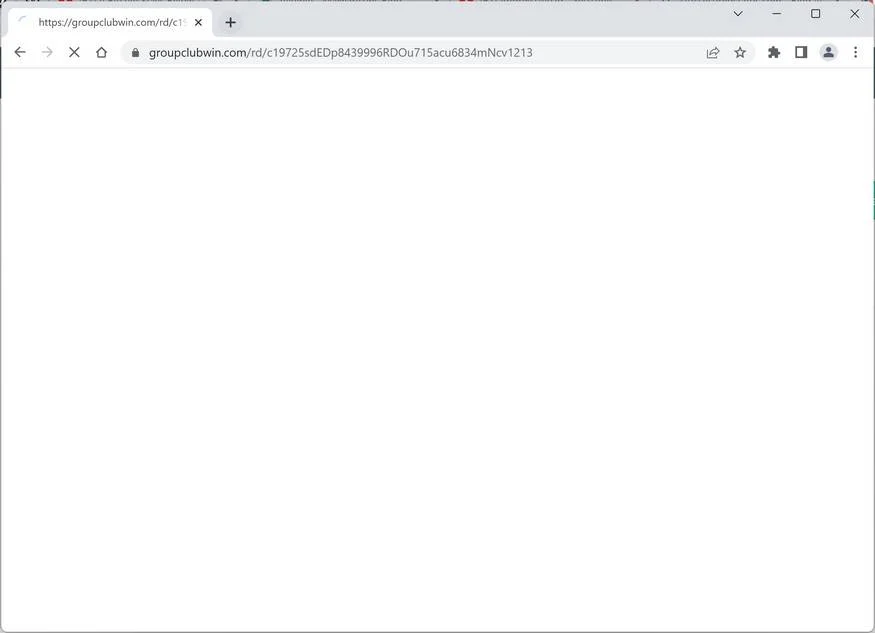 Image: Chrome browser is redirected to Groupclubwin.com