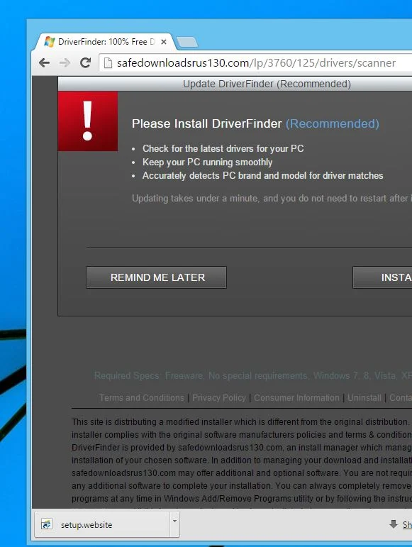 Safedownloadsrus130.com pop-up virus Safedownloadsrus130.com virus