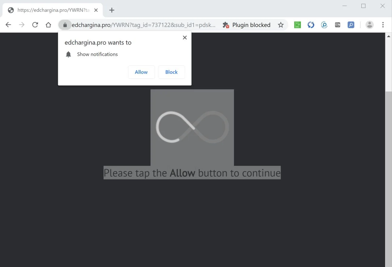 How to remove Edchargina.pro pop-up ads (Virus Removal Guide) 1 Image: Chrome browser is redirected to Edchargina.pro