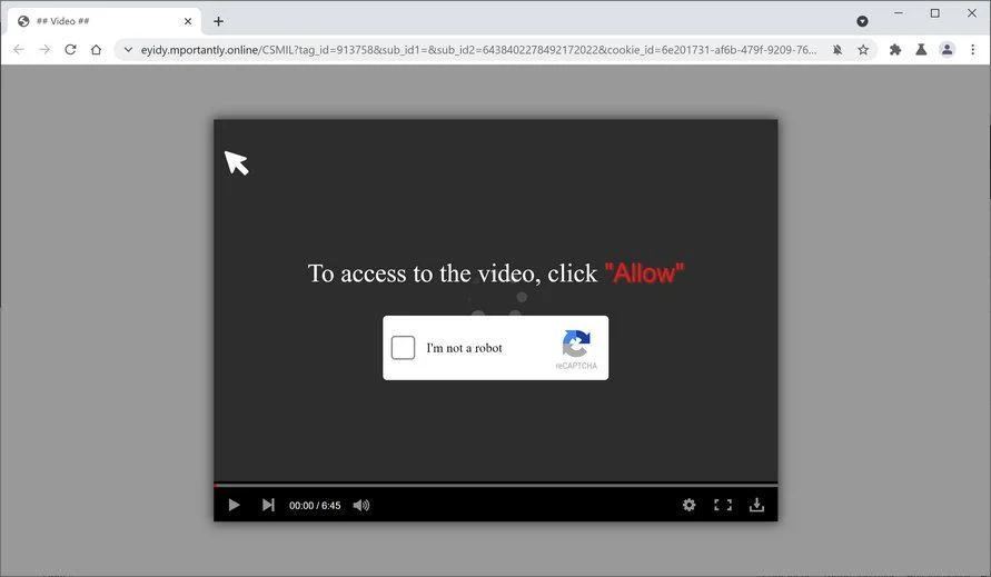 Remove Mportantly.online pop-up ads (Virus Removal Guide) 1 Image: Chrome browser is redirected to Mportantly.online