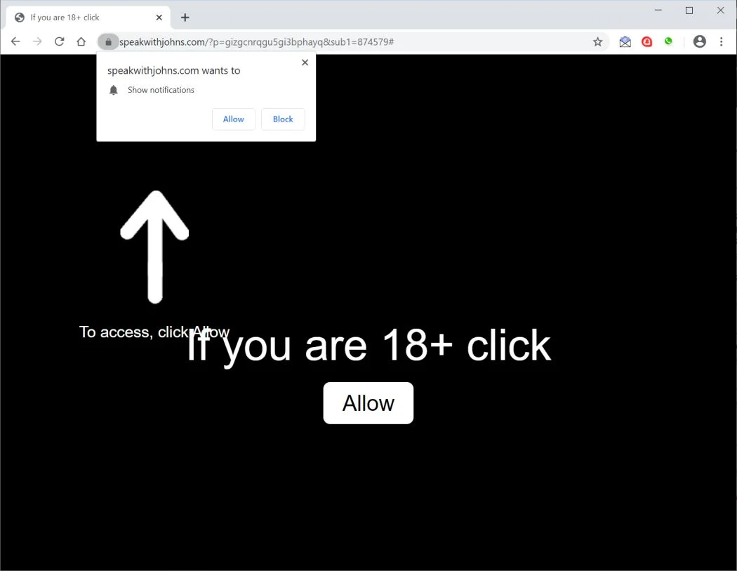 Remove Speakwithjohns.com pop-up ads (Virus Removal Guide) 1 Image: Chrome browser is redirected to Speakwithjohns.com