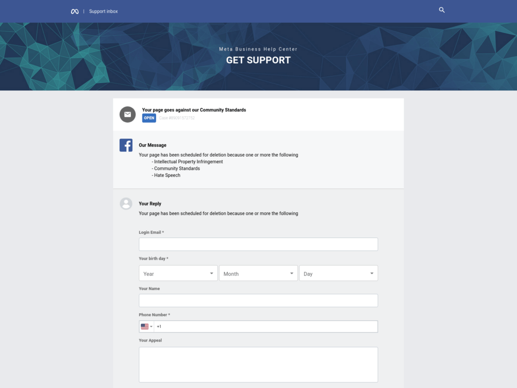 Beware the "Reports Citing Copyright Violations" Facebook Scam 2 Fake Facebook Login page