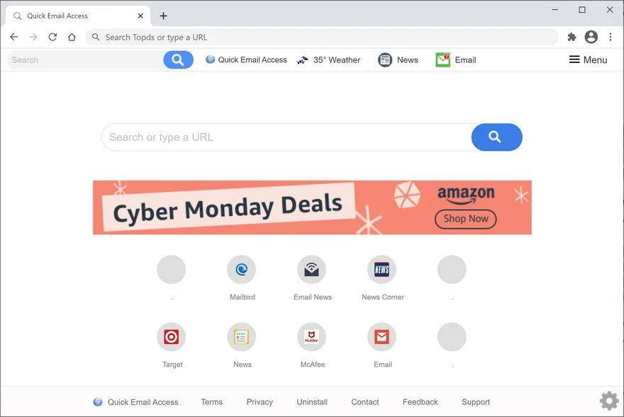 Remove Search.hquickemailaccess.biz redirect (Virus Removal Guide) 1 Image: Chrome browser is redirected to Search.hquickemailaccess.biz