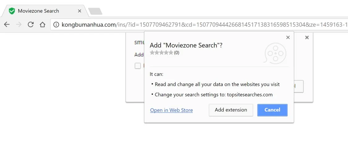 Moviezone Search redirect virus