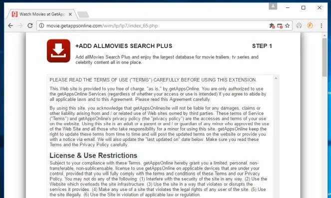 Movie.getappsonline.com virus