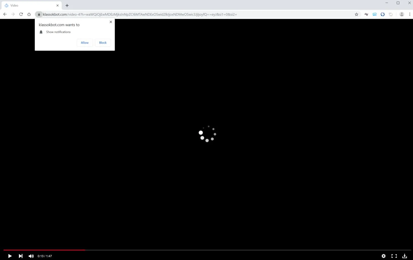 How to remove Klassokbot.com pop-up ads (Virus Removal Guide) 1 Image: Chrome browser is redirected to Klassokbot.com