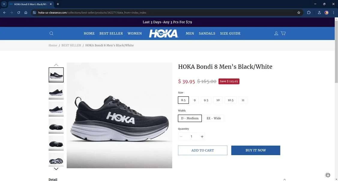 Hoka-us-clearance.com Scam Store: A Fake HOKA Website 1 Hoka-us-clearance.com scam