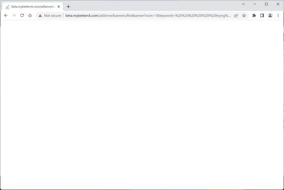 Image: Chrome browser is redirected to Mybetterck.com