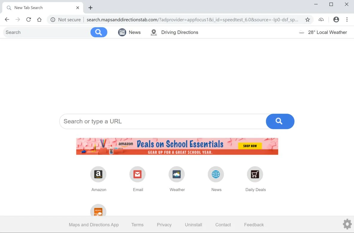 How to remove Maps and Directions App redirect (Virus Removal Guide) 1 Image Google Chrome is redirected to Maps and Directions App New Tab