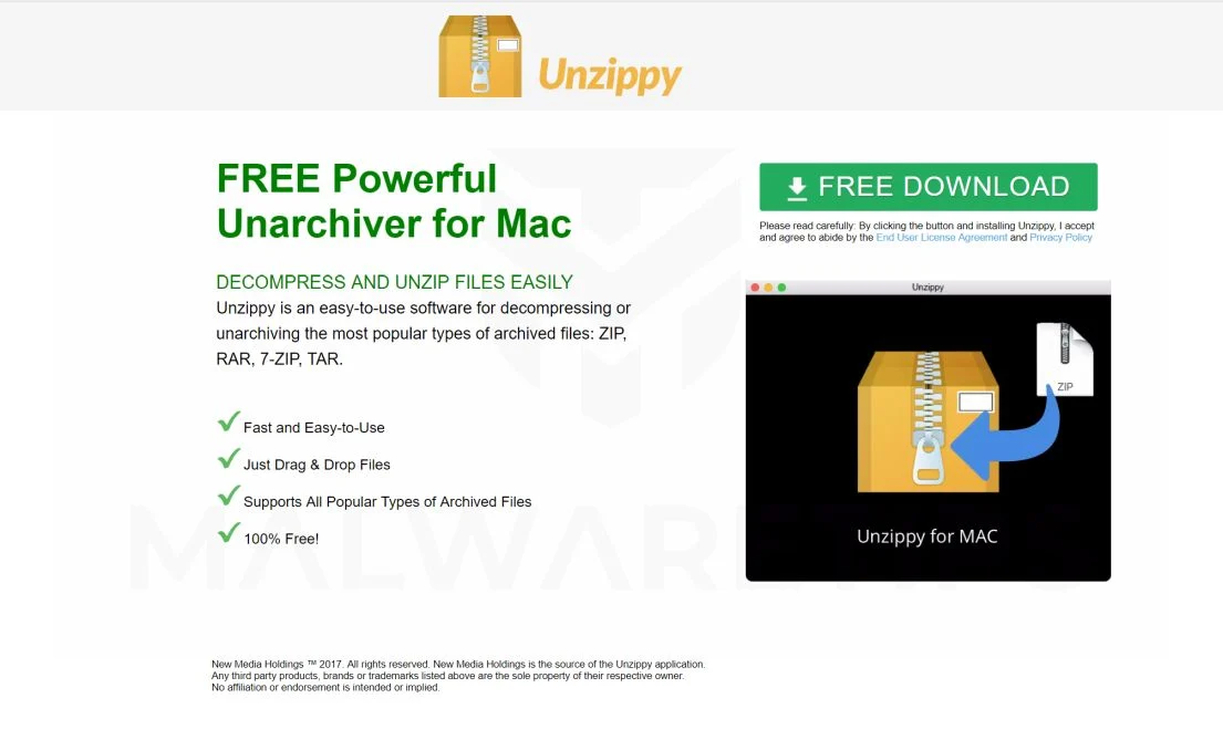 Unzippy Adware Mac