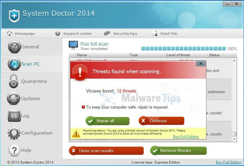 [Image: System Doctor 2014 Warning]