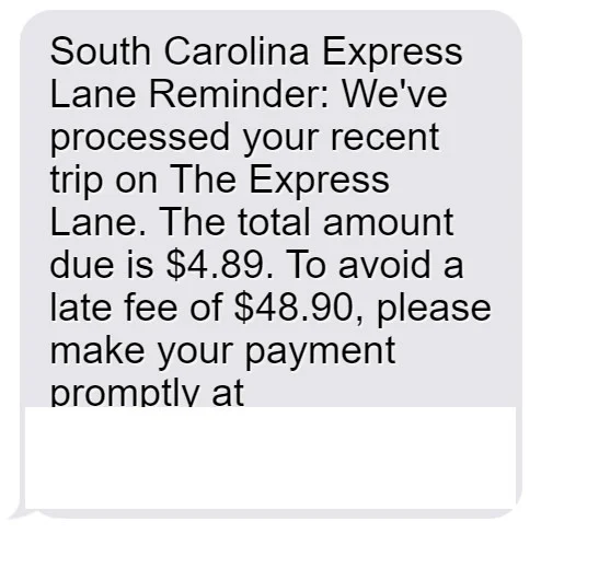 South Carolina Express Lane Reminder