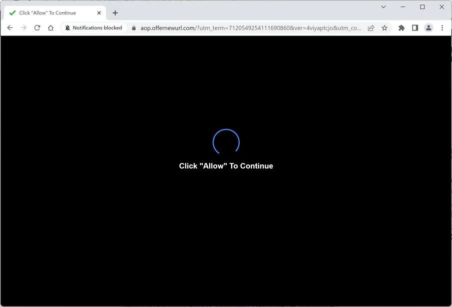 Image: Chrome browser is redirected to Offernewurl.com