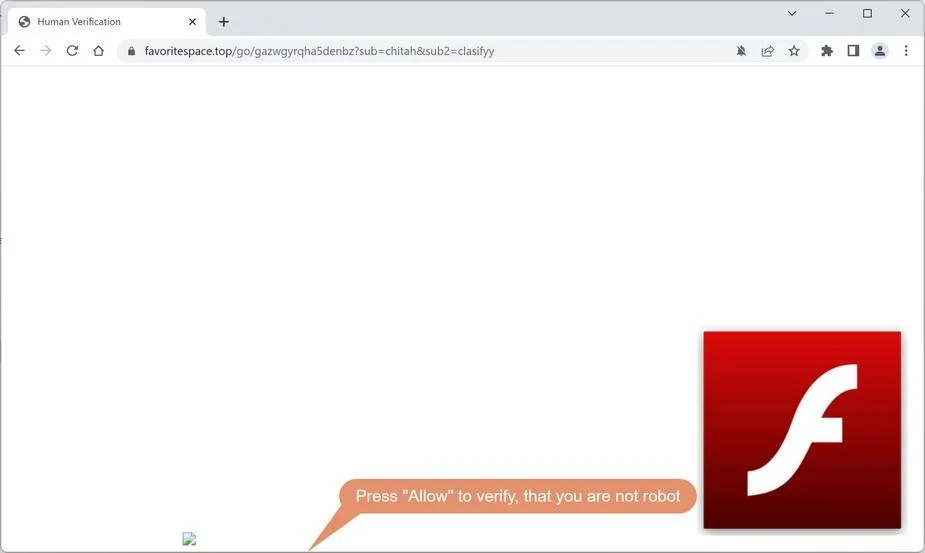 Remove Favoritespace.top Pop-up Ads (Virus Removal Guide) 1 Image: Chrome browser is redirected to Favoritespace.top