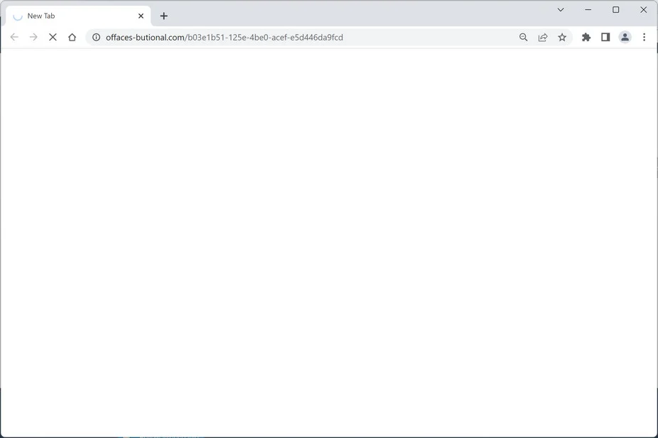 Image: Chrome browser is redirected to Offaces-butional.com