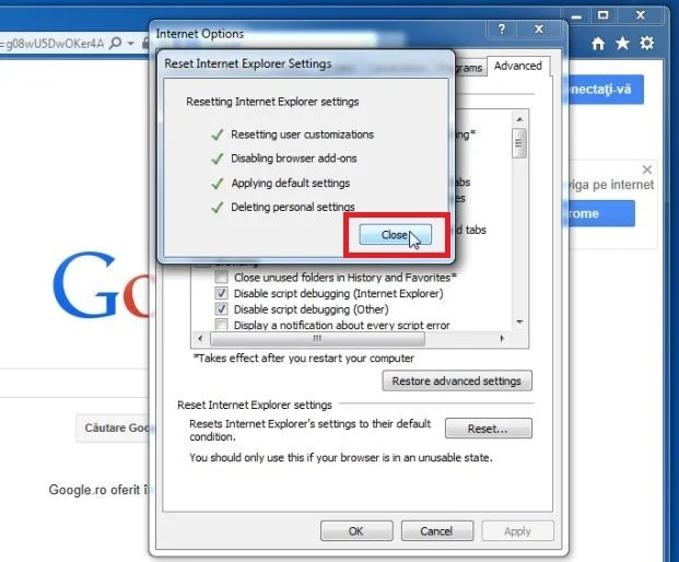 Click on the Close button Click on the Close button - Help Guide