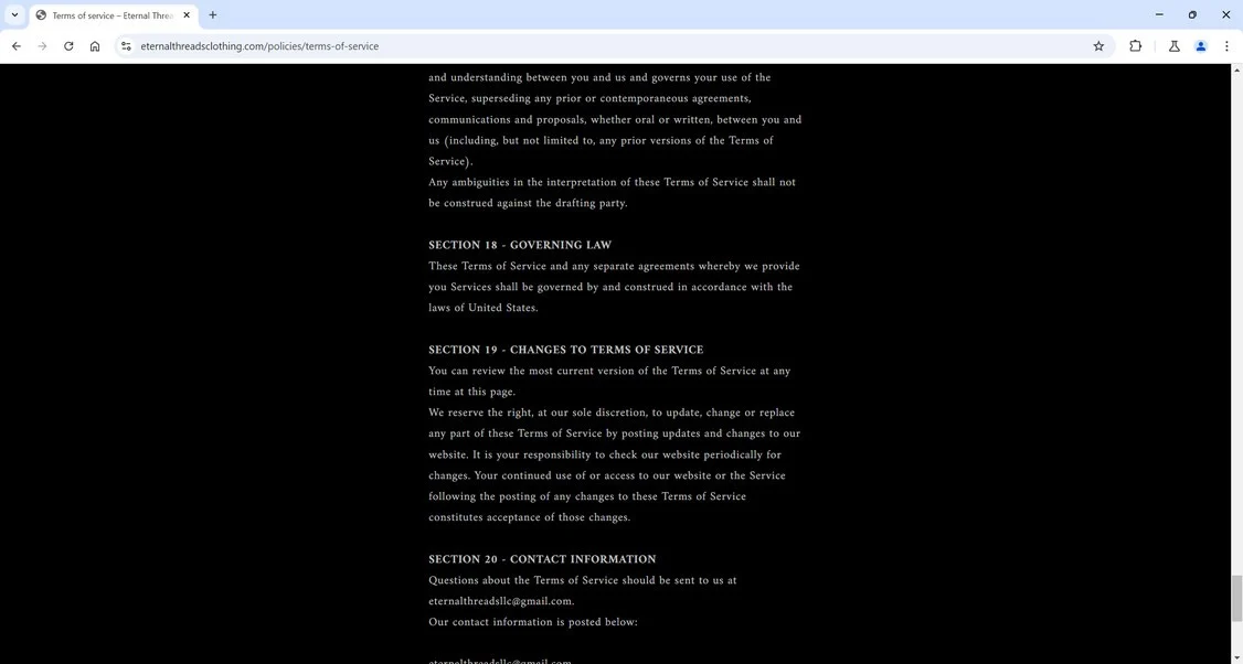 Eternalthreadsclothing.com Scam Store: What You Need To Know 1 Eternalthreadsclothing.com scam