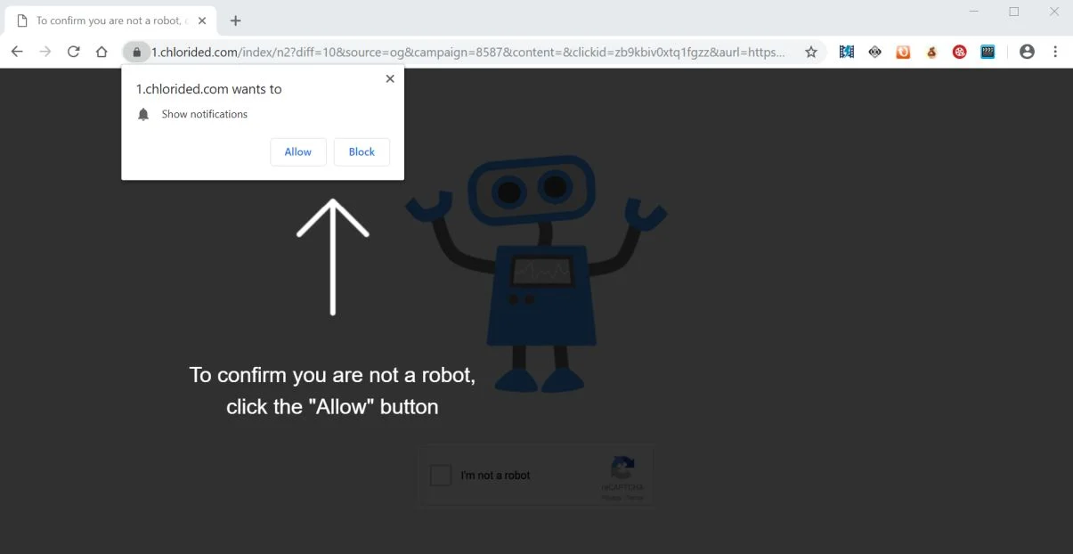 How to remove Chlorided.com pop-up ads (Virus Removal Guide) 1 Image: Chrome browser is redirected to the Chlorided.com site