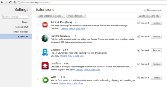 [Image: Babylon Chrome extensions]